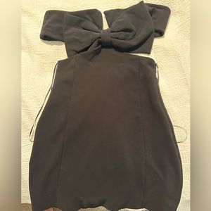Black strapless Zara bow dress